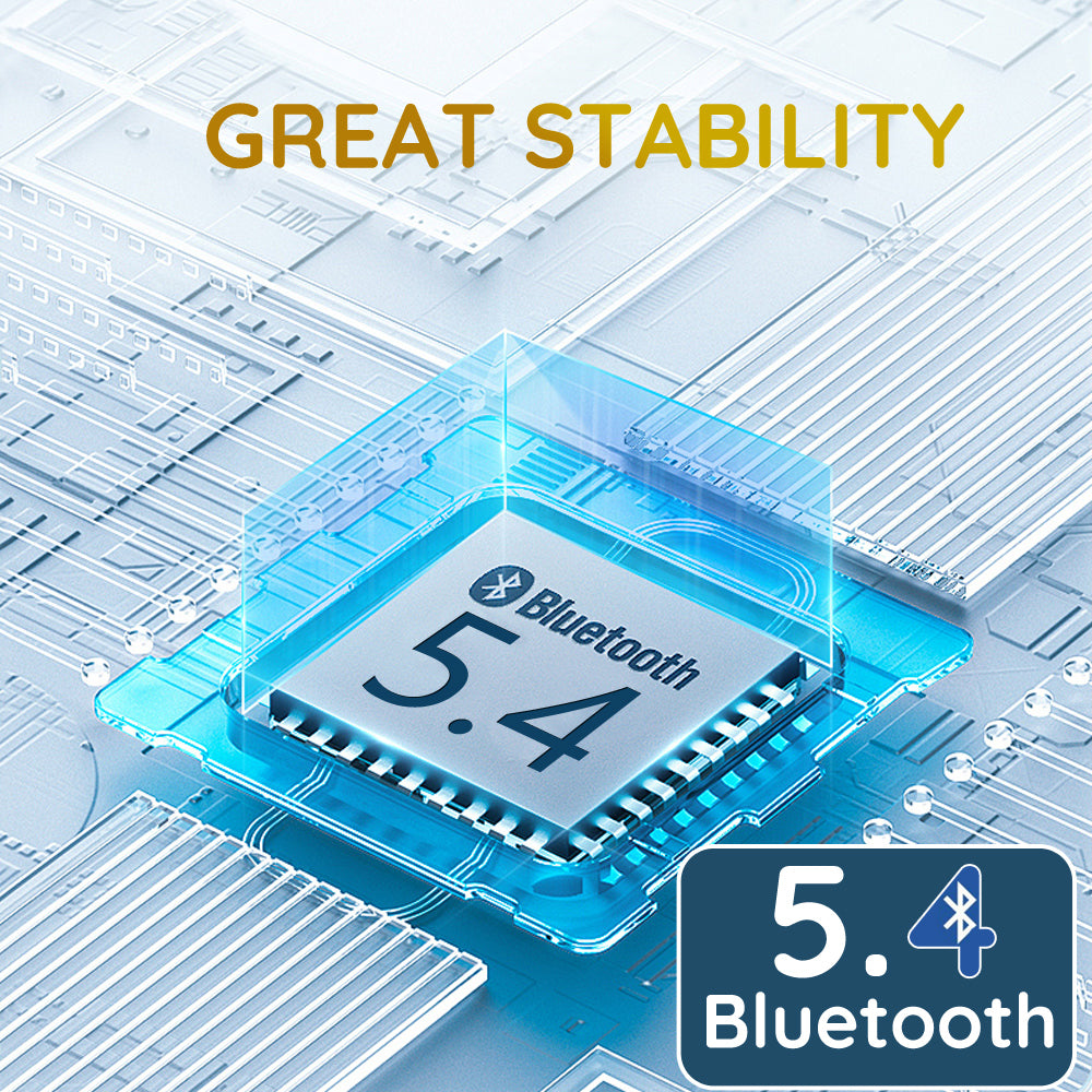 Wireless Bluetooth 5.4 Headphone LED Touchscreen Visible Active TWS Earphones