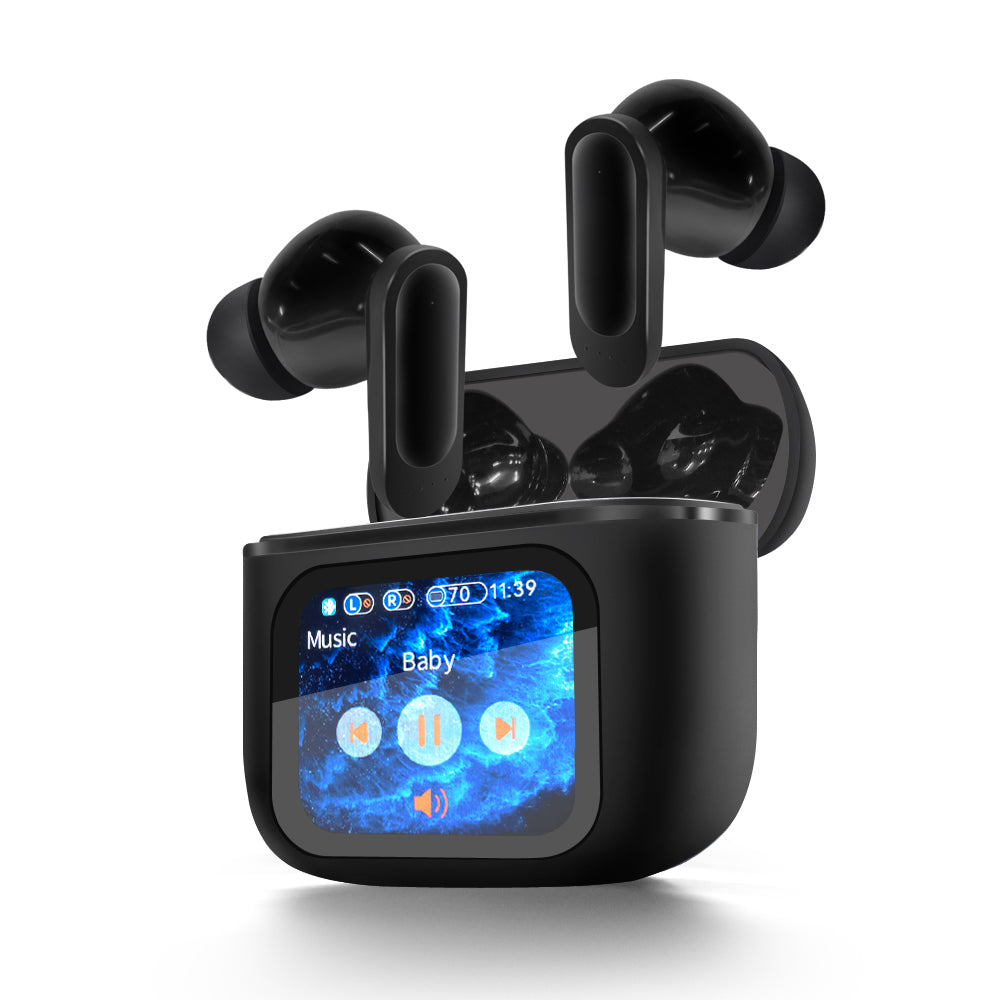 Wireless Bluetooth 5.4 Headphone LED Touchscreen Visible Active TWS Earphones