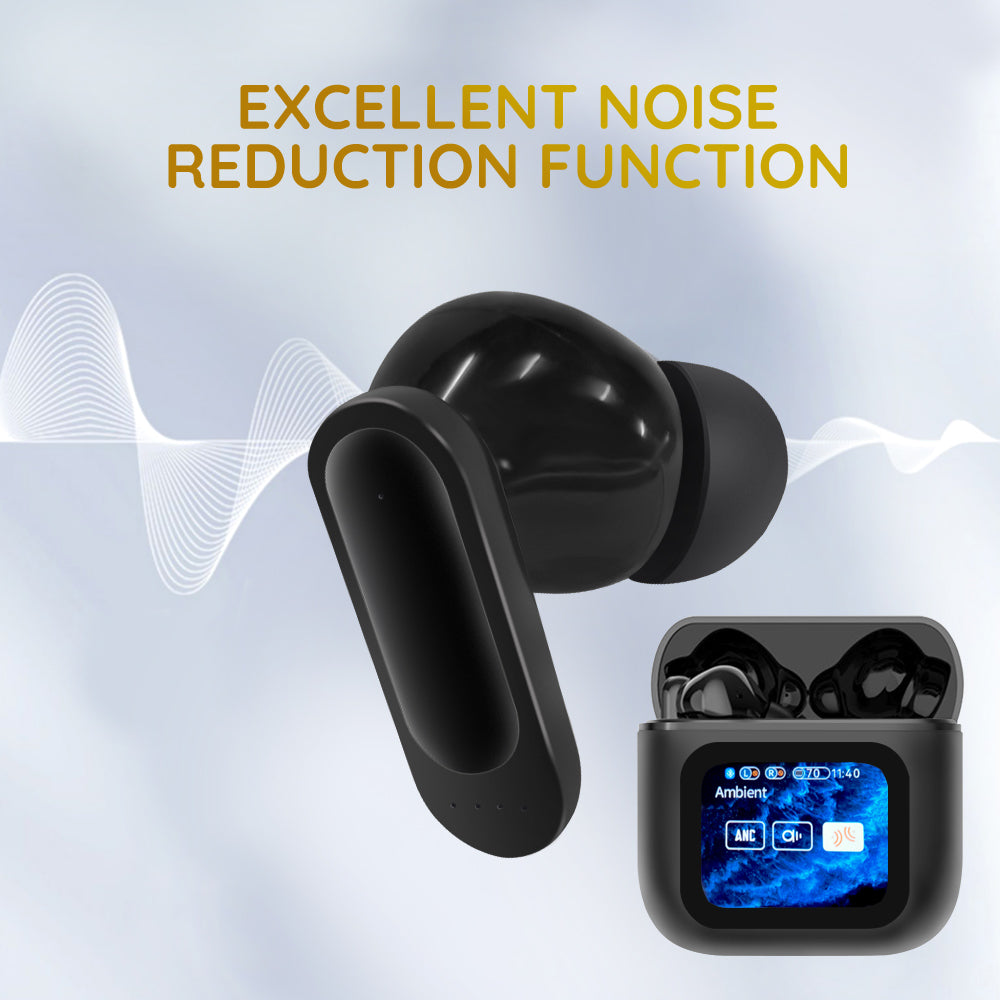 Wireless Bluetooth 5.4 Headphone LED Touchscreen Visible Active TWS Earphones
