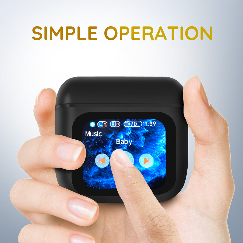 Wireless Bluetooth 5.4 Headphone LED Touchscreen Visible Active TWS Earphones