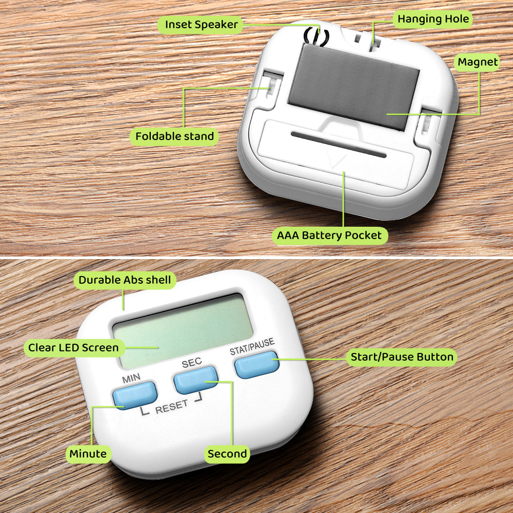 LCD Digital Kitchen Timer Alarm Count Down Magnetic Cooking Studying - Eastlakes Electronics