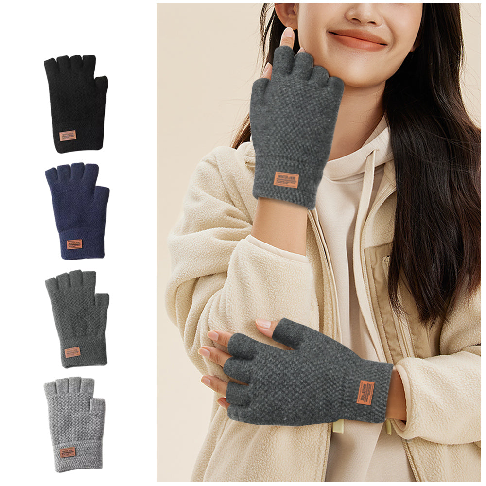 Soft Warm Fingerless Gloves Open Knitted Unisex - Eastlakes Electronics