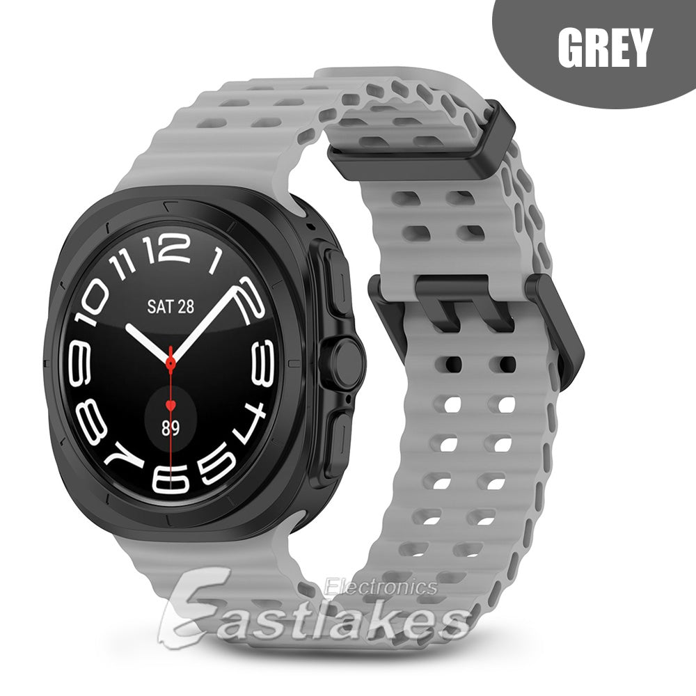 Samsung Galaxy Watch Ultra 47mm Silicone Sport Watch Strap Band Grey - Eastlakes Electronics