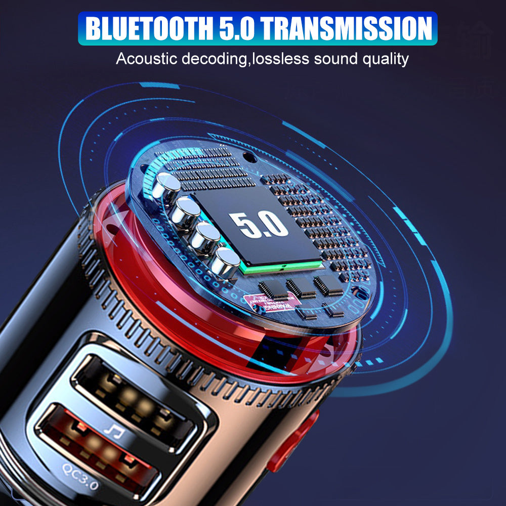 Bluetooth 5.0 Wireless Radio Car FM Transmitter PD Dual USB Charger MP3 Player