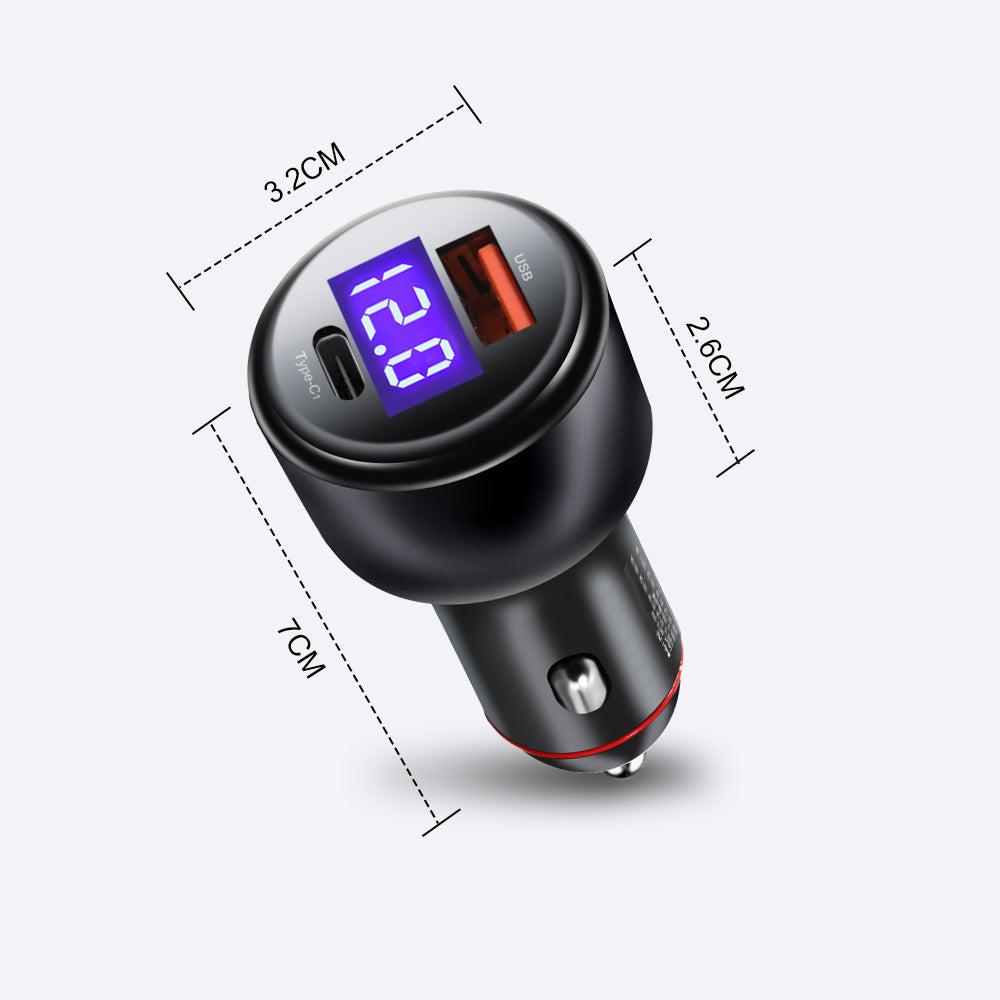 65W Fast Charging Dual Port USB/C Car Charger Adapter - Eastlakes Electronics