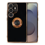 Cute Metallic Silicone Magnetic Ring Holder Cover Case for Samsung Galaxy