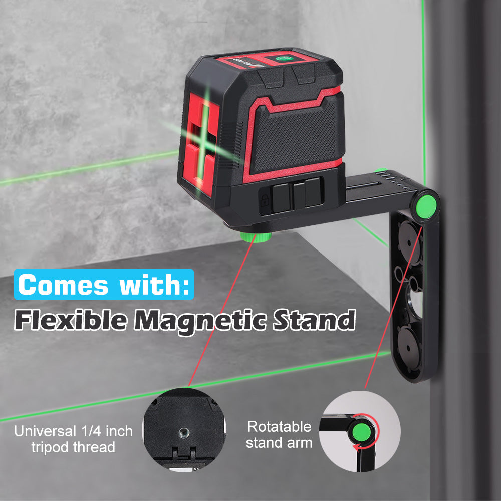 Green Laser Level Beam Cross Line Self Leveling Home DIY Level IP54 Water Resist