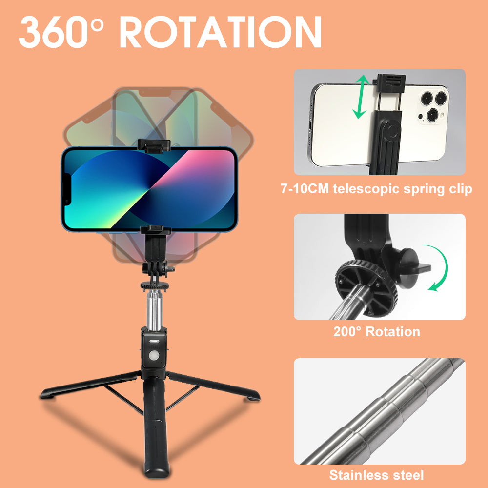 Wireless Bluetooth Selfie Tripod Stick with Remote