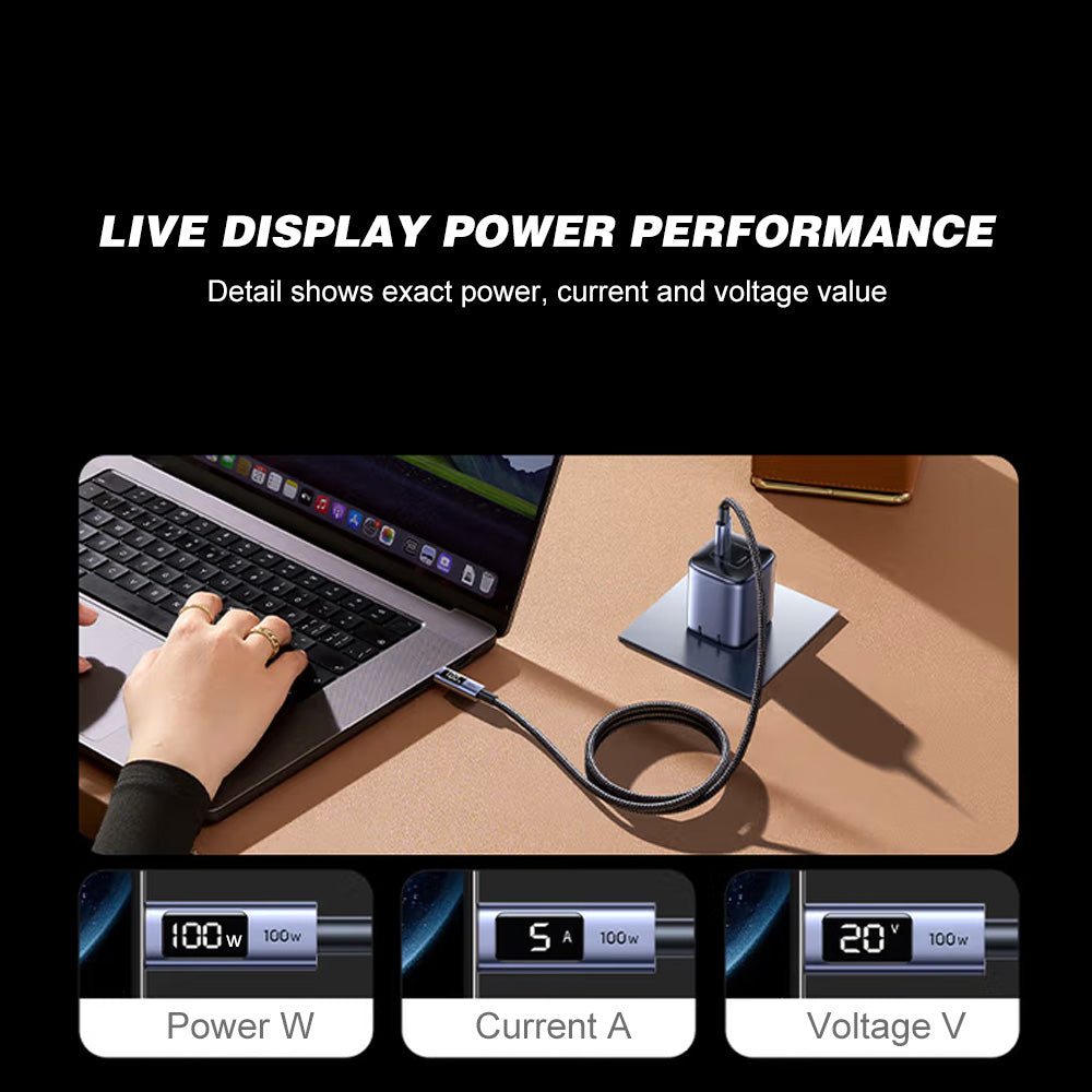 UGREEN USB C Type-C Charger Cable 100w Fast Charging Live Power Display Monitor
