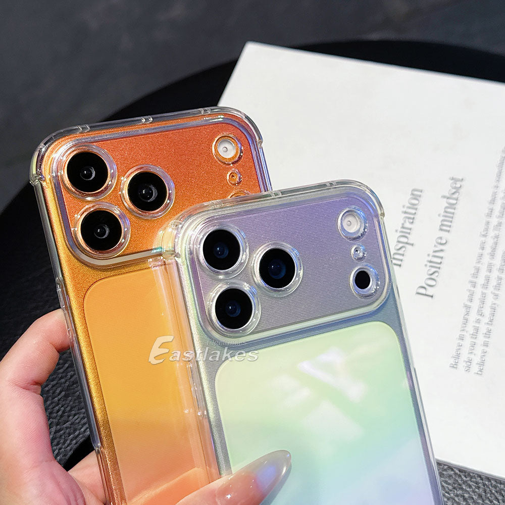 Rainbow Aurora iPhone Case Clear Gradient Shockproof Cover For Apple iPhone