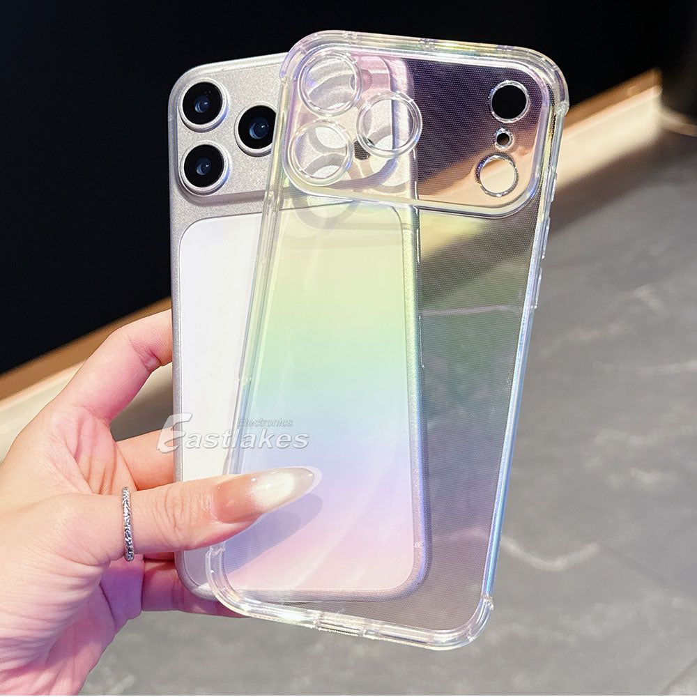 Rainbow Aurora iPhone Case Clear Gradient Shockproof Cover For Apple iPhone