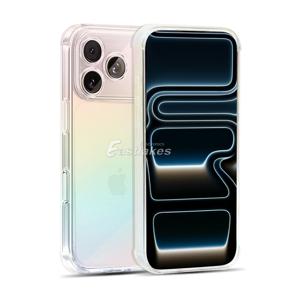 Rainbow Aurora iPhone Case Clear Gradient Shockproof Cover For Apple iPhone