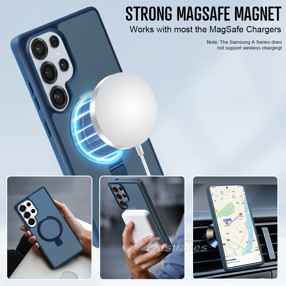Samsung Galaxy S A Series Case Silicone Shockproof Stand Magnetic Cover - Eastlakes Electronics