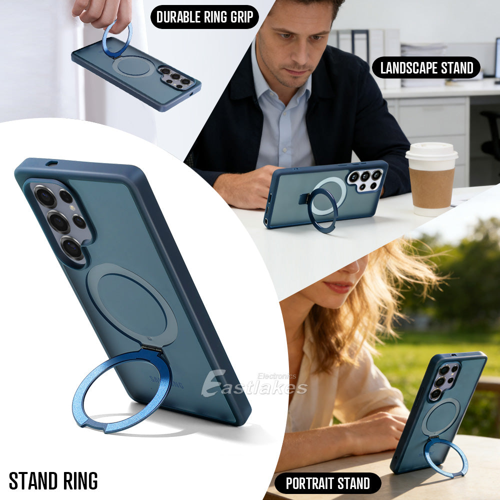 Samsung Galaxy S A Series Case Silicone Shockproof Stand Magnetic Cover - Eastlakes Electronics