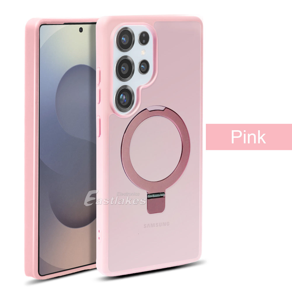Samsung Galaxy S A Series Silicone Magsafe Magnetic Ring Stand Case