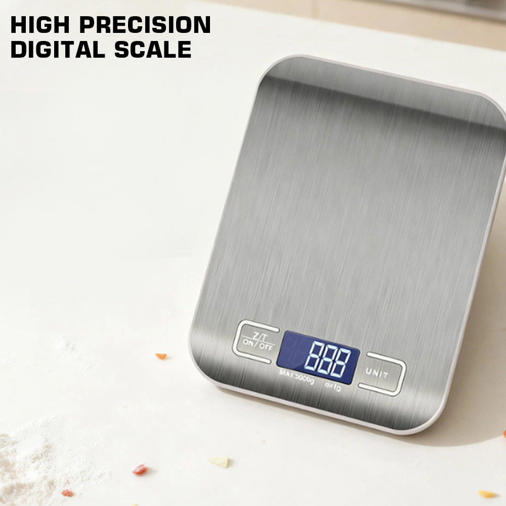 5kg/1g Stainless Steel Digital Kitchen Food Scale LCD Display for Cooking
