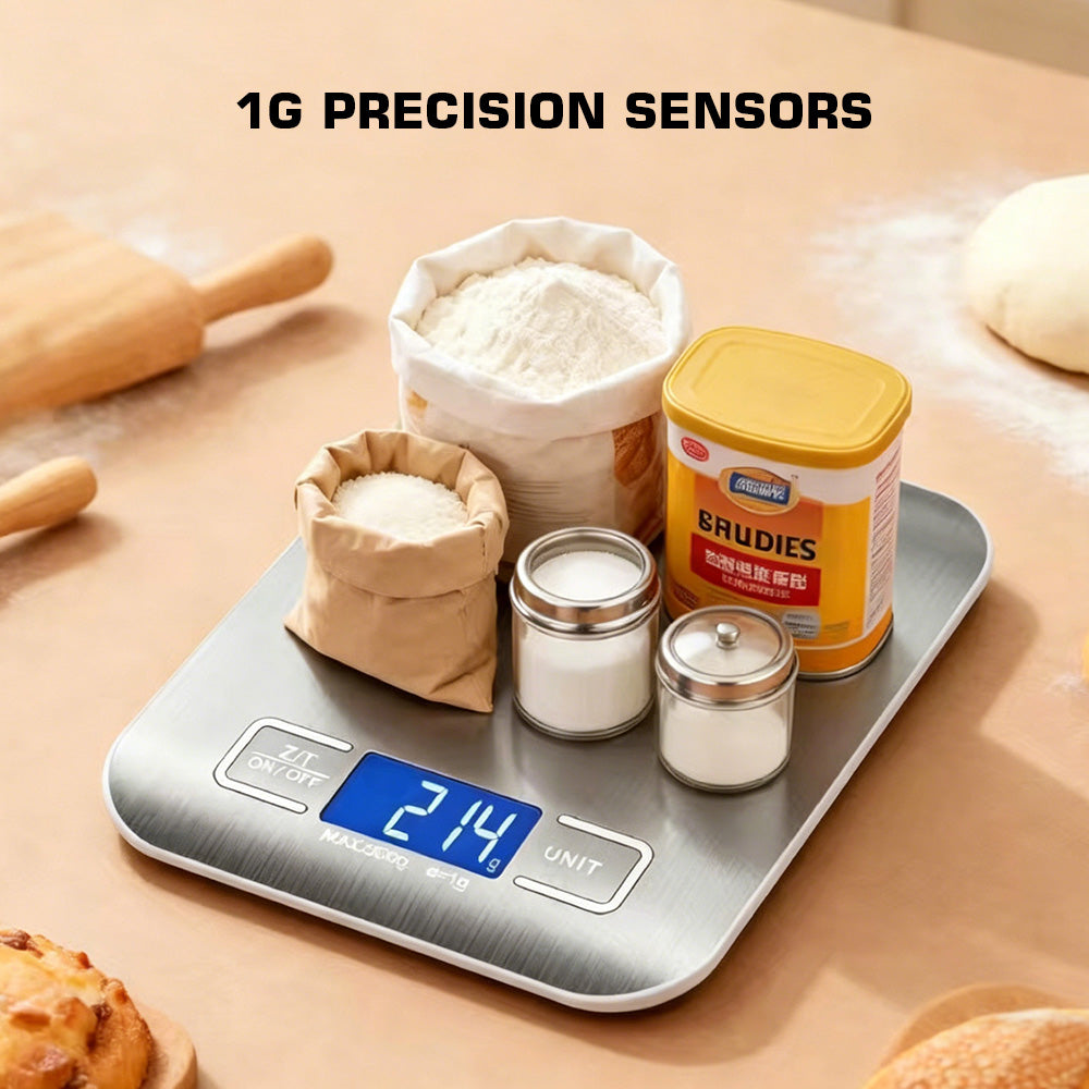 5kg/1g Stainless Steel Digital Kitchen Food Scale LCD Display for Cooking