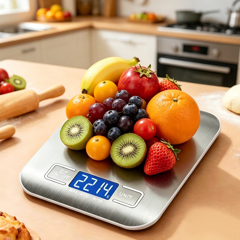 5kg/1g Stainless Steel Digital Kitchen Food Scale LCD Display for Cooking