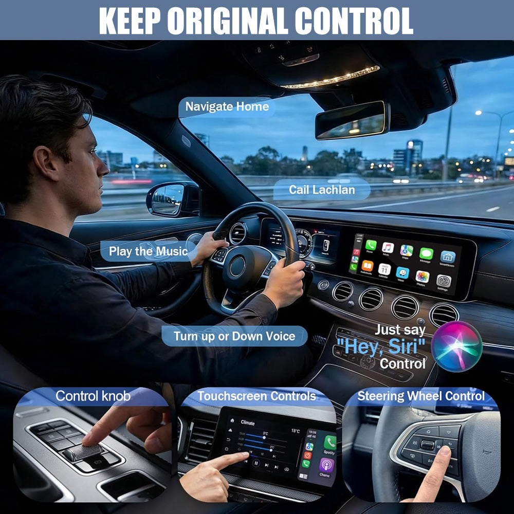 USB Wireless CarPlay Apple & Android Auto Adapter Wired to Wireless WiFi Dongle