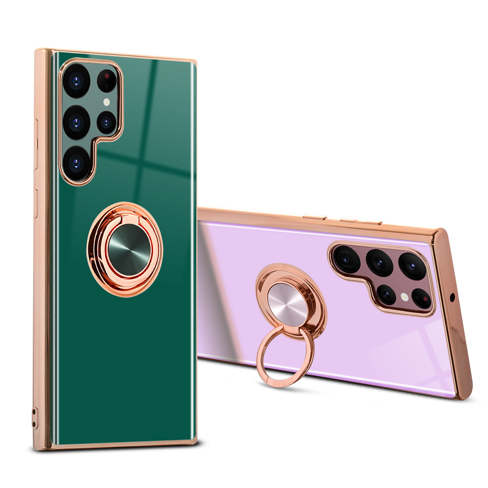 Cute Metallic Shockproof Silicone Magnetic Ring Cover for Samsung - Eastlakes Electronics