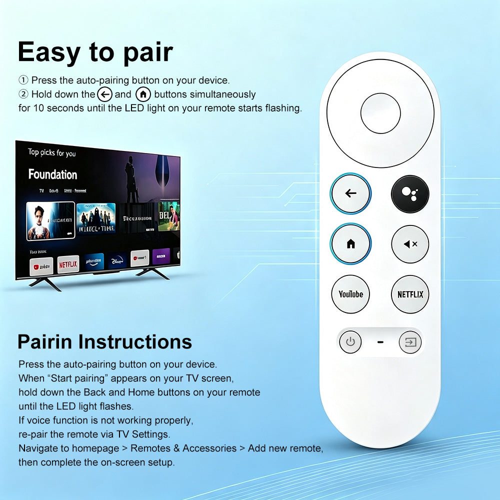 New G9N9N GZRNL For Chromecast 4K Google TV Voice Bluetooth IR Remote Control