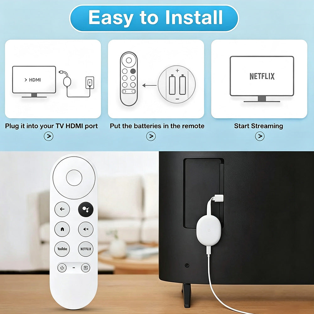 New G9N9N GZRNL For Chromecast 4K Google TV Voice Bluetooth IR Remote Control
