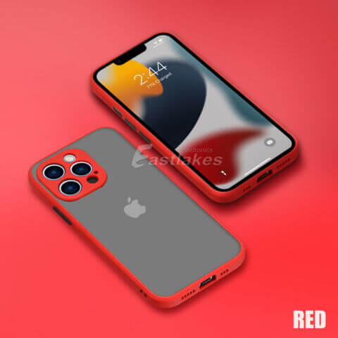 iPhone 15 Pro Max Plus Hard Back Matte Silicone Bumper Case Red - Eastlakes Electronics