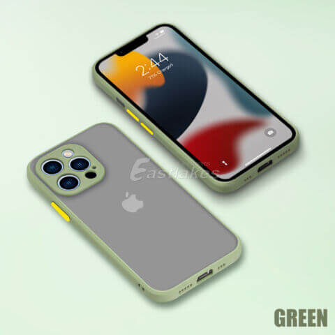 iPhone 15 Pro Max Plus Hard Back Matte Silicone Bumper Case Green - Eastlakes Electronics