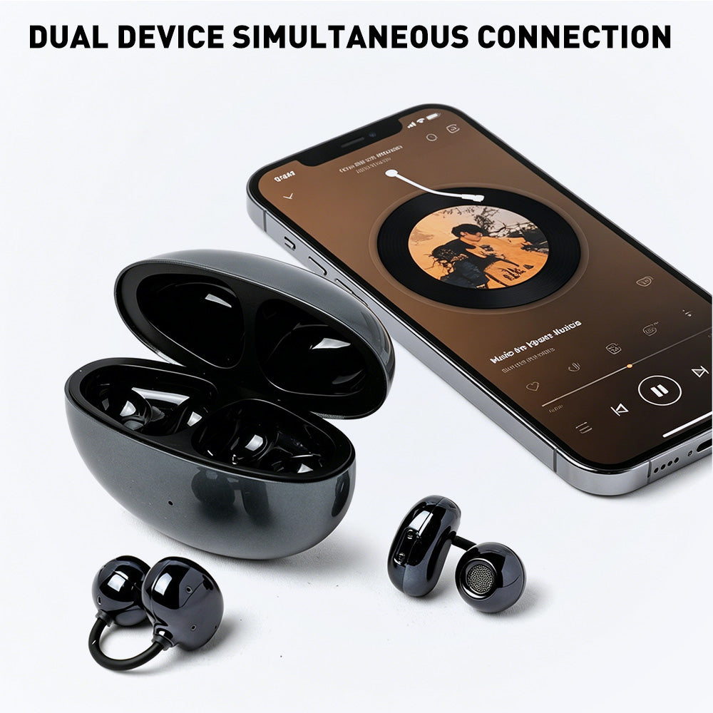 Wireless Earbuds Bluetooth 6.0 Earphone Open-Ear Clip-On Headphone Spatial Audio