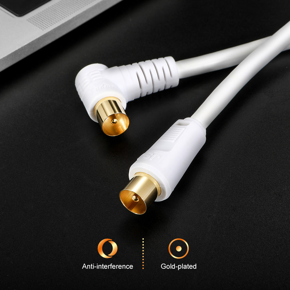 TV Antenna Cable Male to Male Aerial Flylead PAL Coax RG6 Quad shield