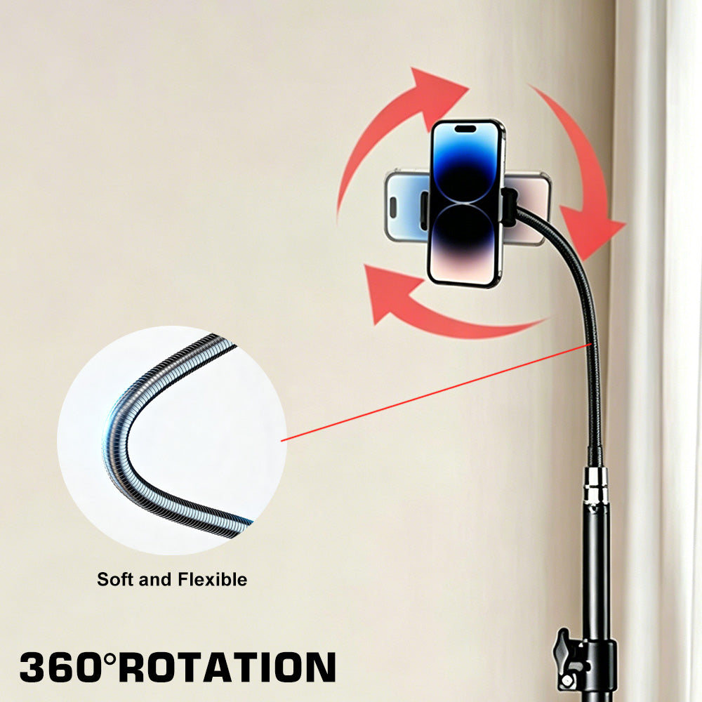 175CM Tall Flexible Phone Tripod with Gooseneck Heavy Duty Phone Tripod Stand