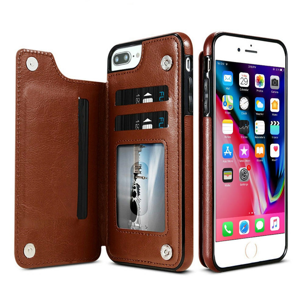 Magnetic Flip Leather Wallet Case for iPhone 16 15 14 13 12 11 XS XR Pro Max Plus mini