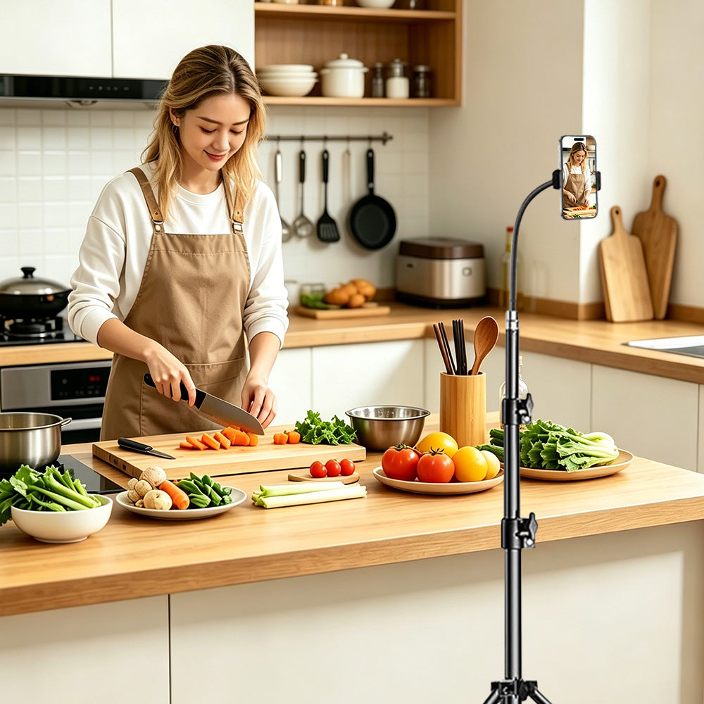175CM Tall Flexible Phone Tripod with Gooseneck Heavy Duty Phone Tripod Stand