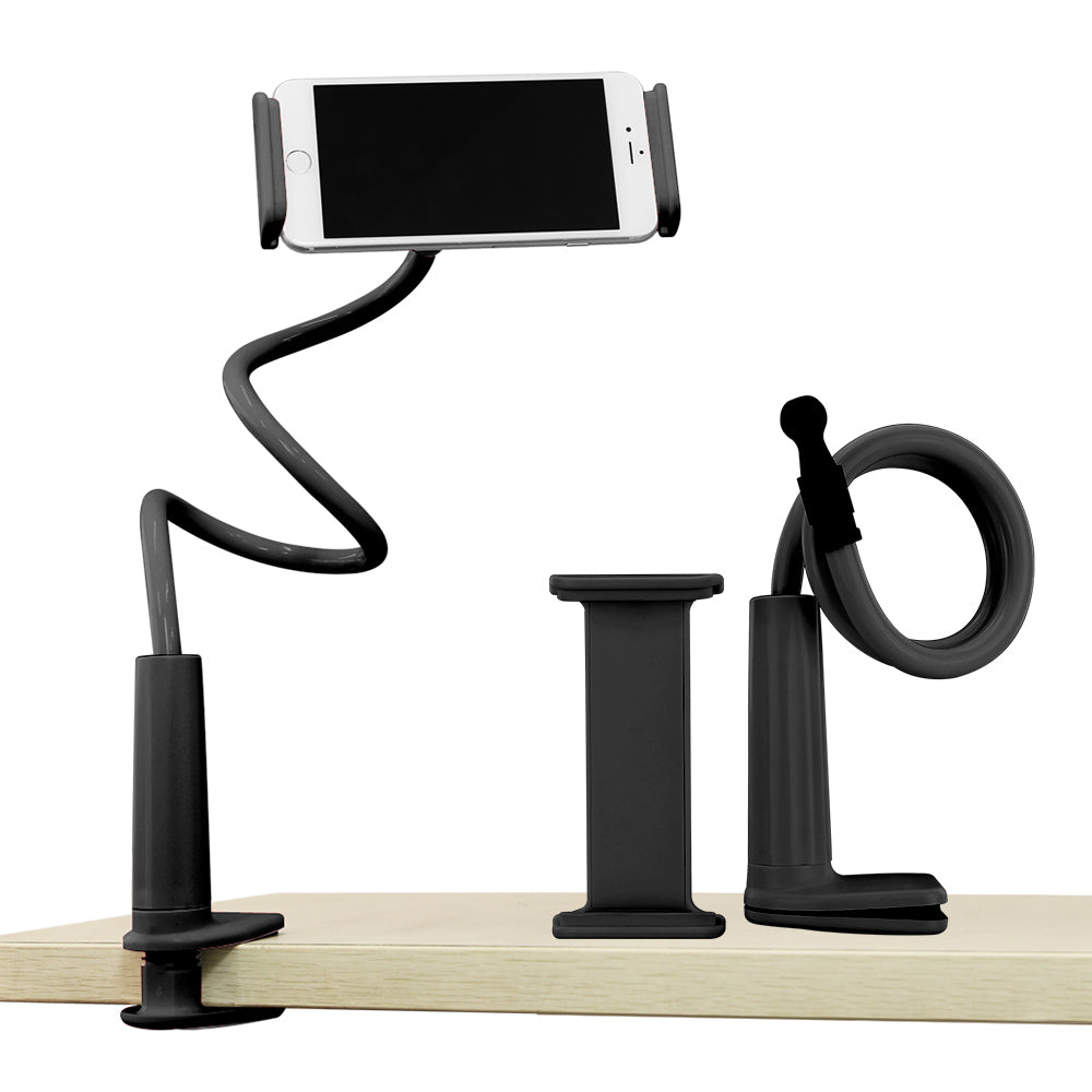 Flexible Phone and Tablet Clip Clamp Holder Lazy Stand Gooseneck For Bed