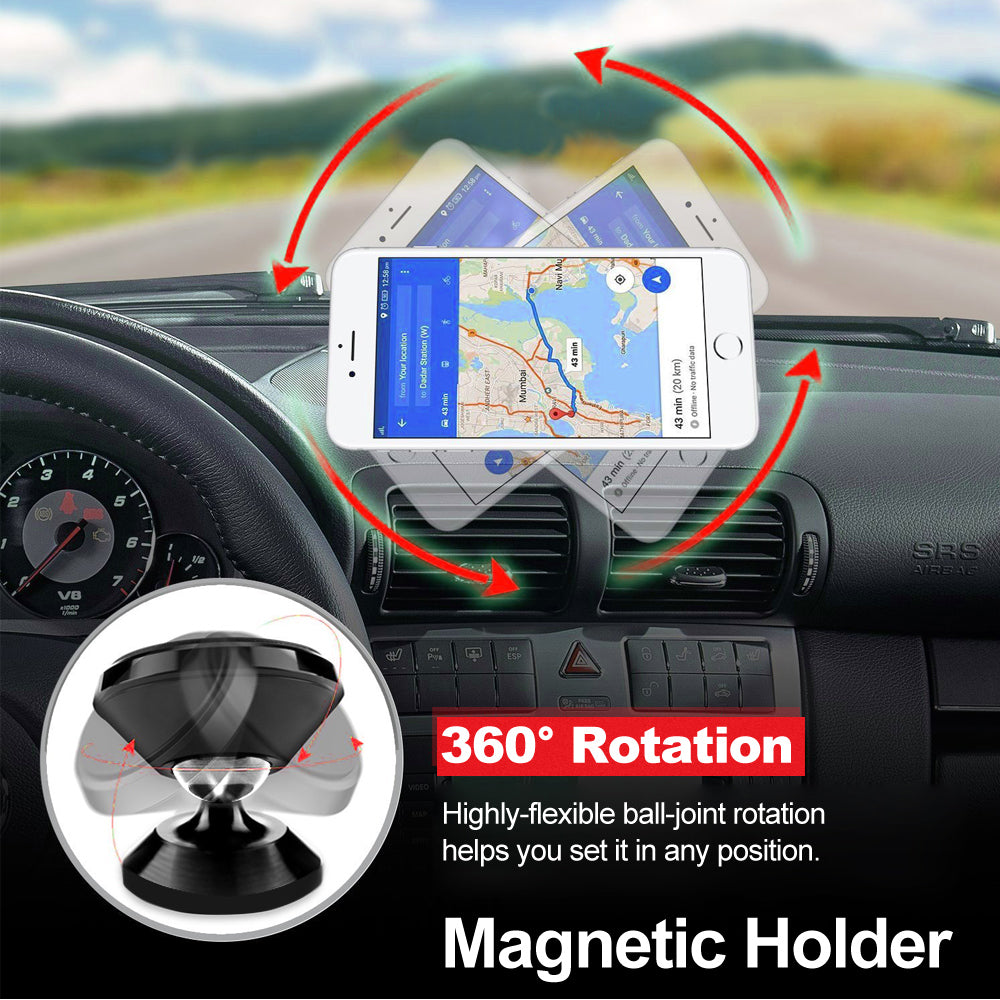 360 Degree Magnetic Car Mount Cell Phone Holder Stand Universal