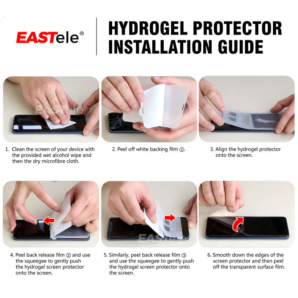 Eastele Hydrogel Screen Protector Film Installation Instructions Tutorial - Eastlakes Electronics