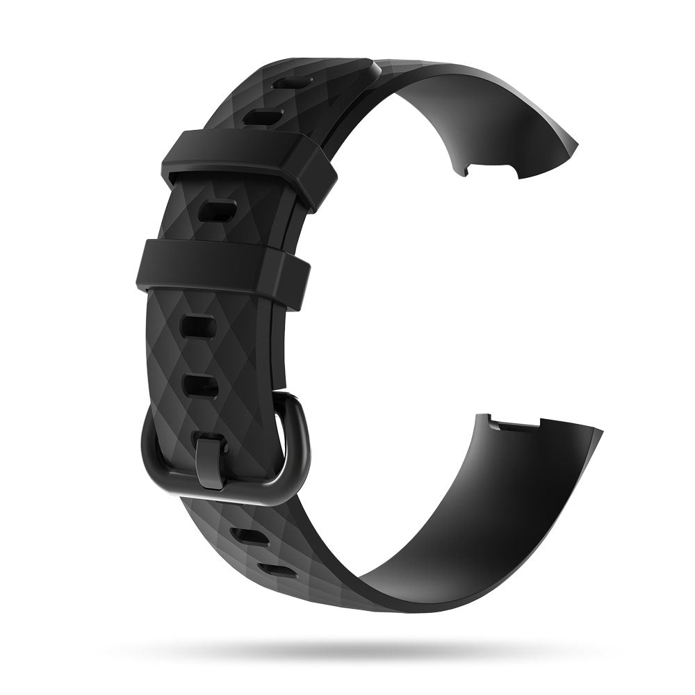 Fitbit Charge 3 and 4 Silicone Sport Watch Strap Band Black  - Eastlakes Electronics