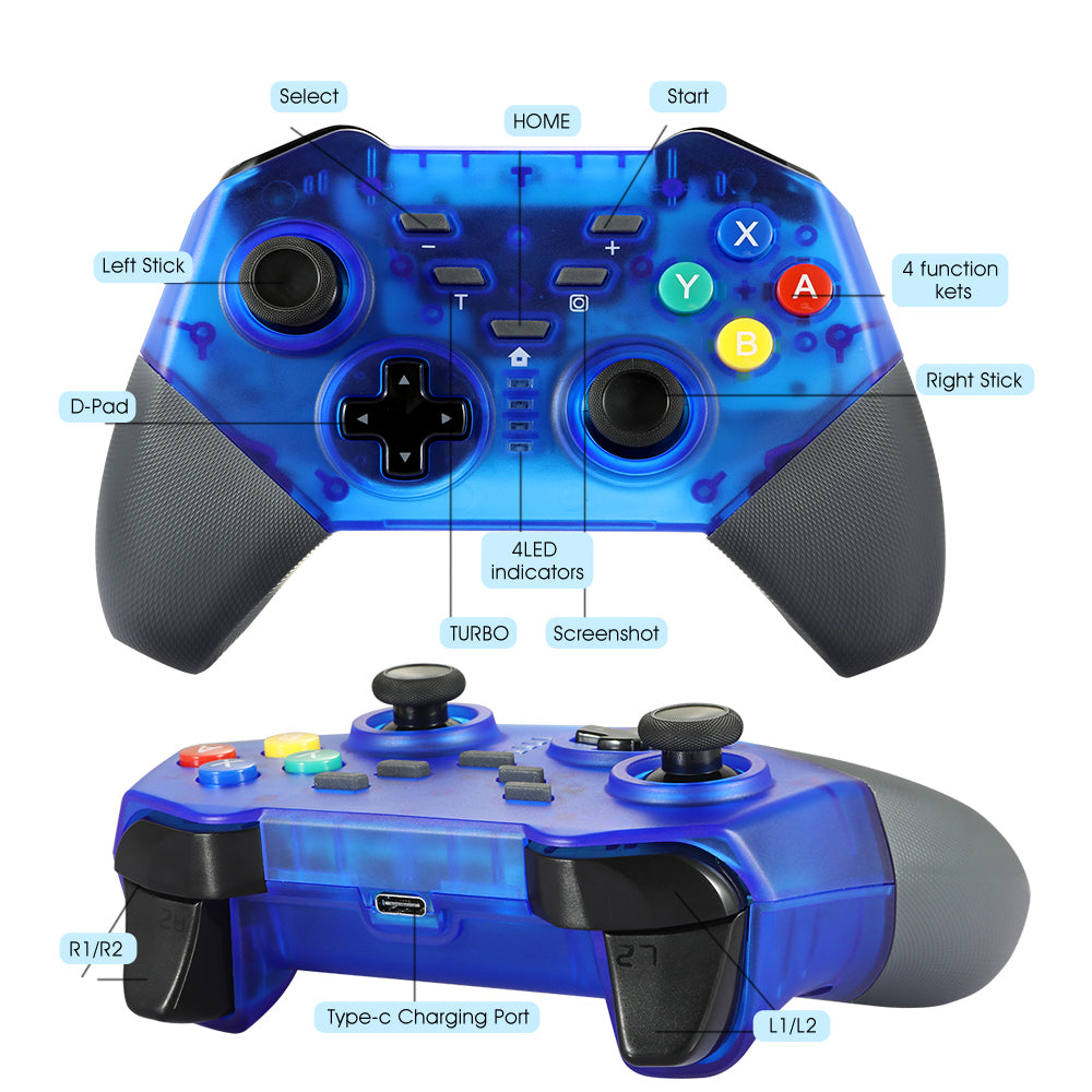 Bluetooth Wireless Controller for Nintendo Switch PC Pro Gamepad - Eastlakes Electronics