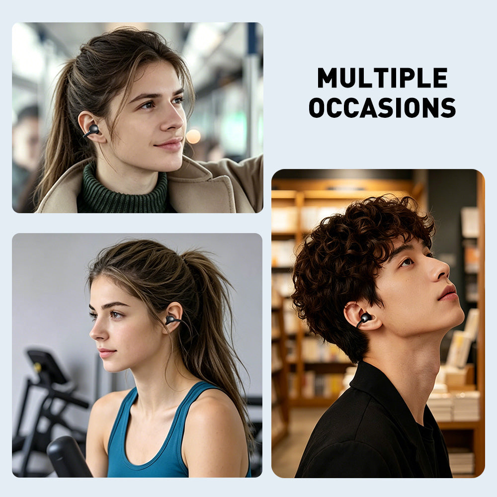 Wireless Earbuds Bluetooth 6.0 Earphone Open-Ear Clip-On Headphone Spatial Audio