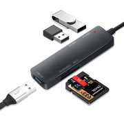5-in-1 USB 3.0 Extension Hub w/ Memory Card Reader Adapter