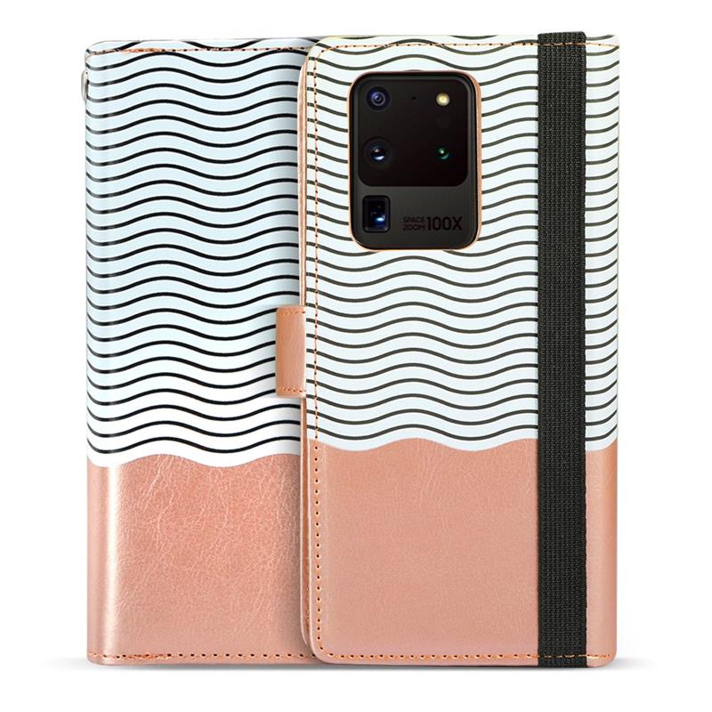 Rose Gold Leather Flip Wallet Case for Samsung Galaxy S20 S20+ Plus Ultra