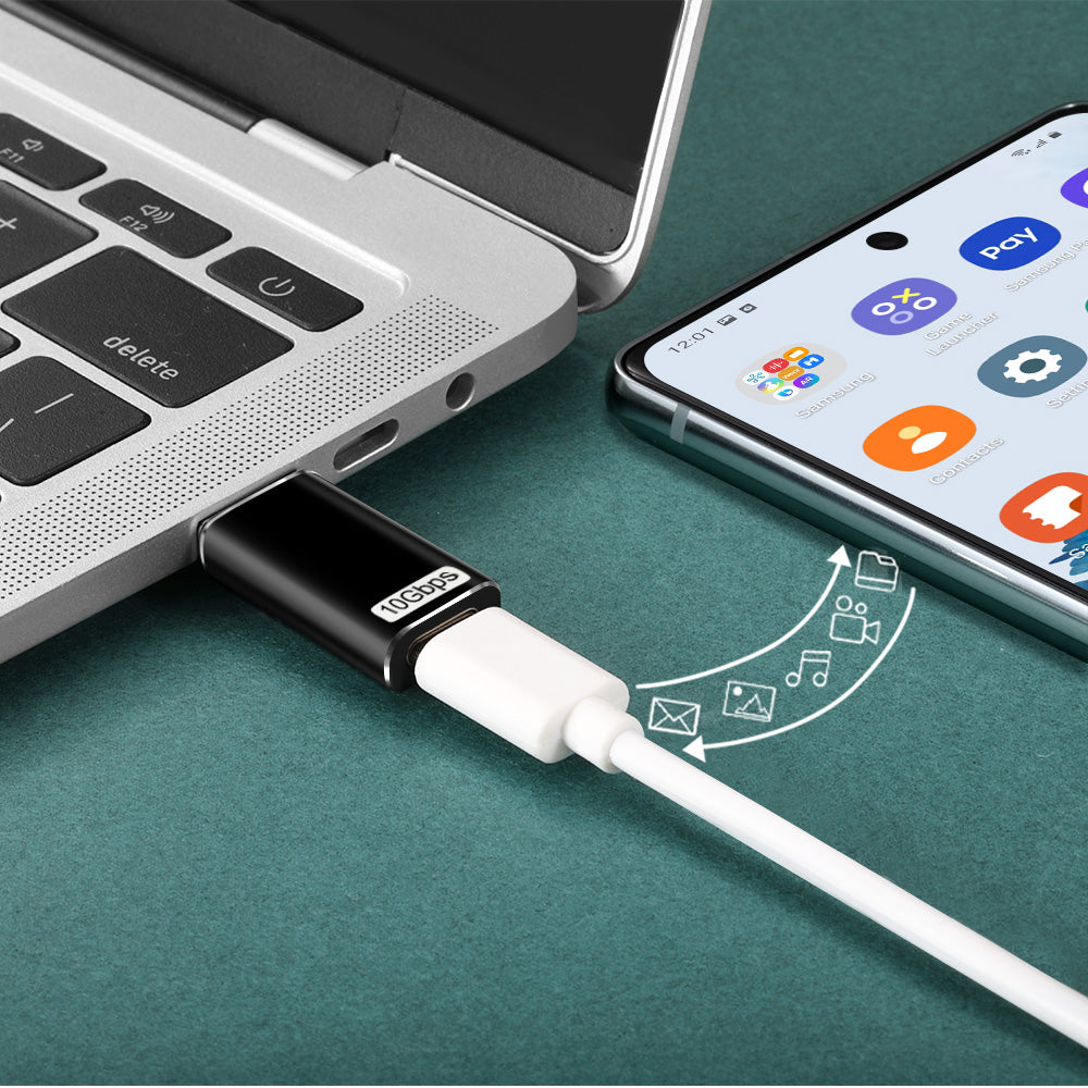 USB-A to USB-C Female Adapter for Converting and Data Sync