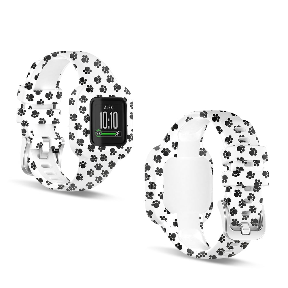 Garmin VivoFit Jr 3 Replacement Silicone Band Strap Case White Paw Prints - Eastlakes Electronics