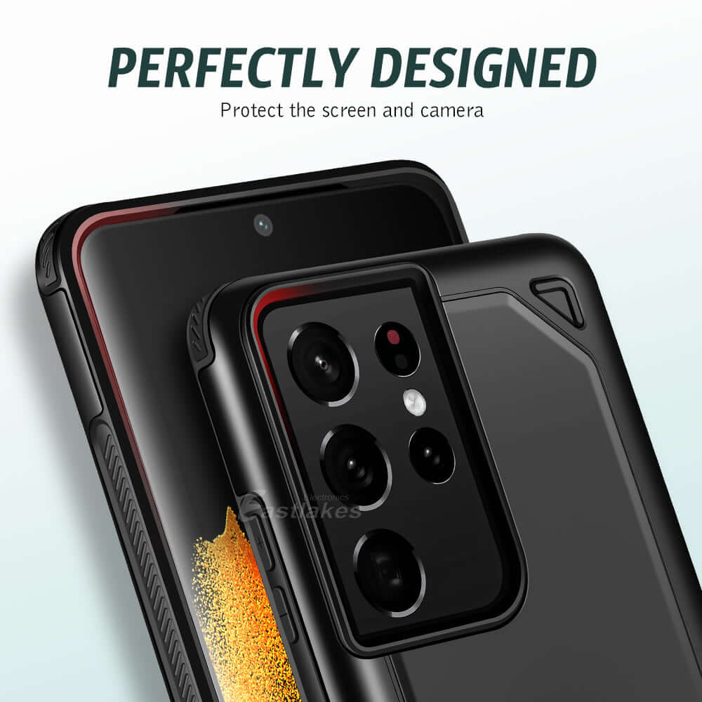 Samsung Galaxy S21 Shockproof Heavy Duty Armor Matte Silicone Shell Case