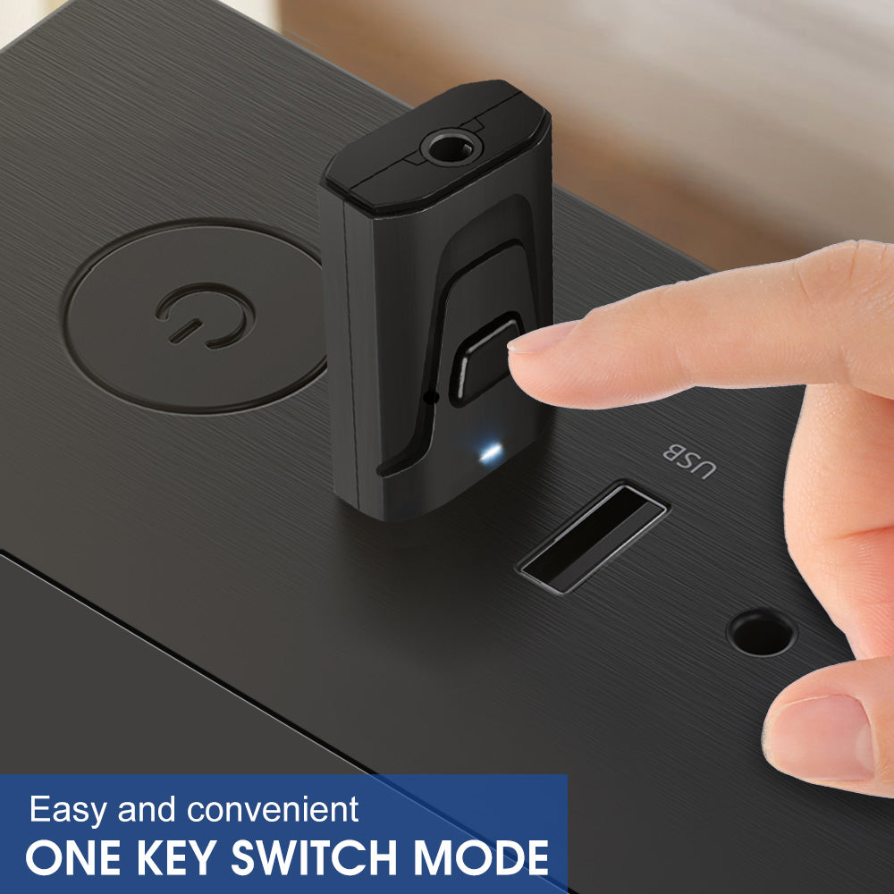2in1 USB Bluetooth5.0 Transmitter Receiver Audio Adapter AUX 3.5mm TV PC Speaker