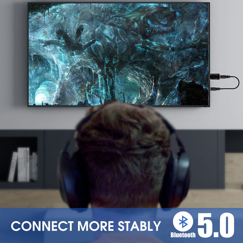2in1 USB Bluetooth5.0 Transmitter Receiver Audio Adapter AUX 3.5mm TV PC Speaker