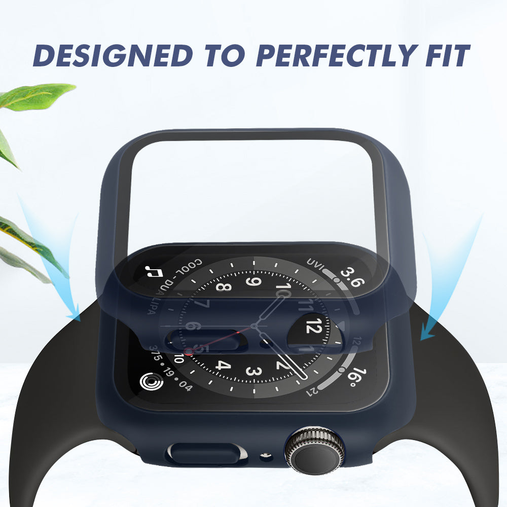 Full Tempered Glass Hard Shell Bumper Case For Apple Watch - Eastlakes Electronics