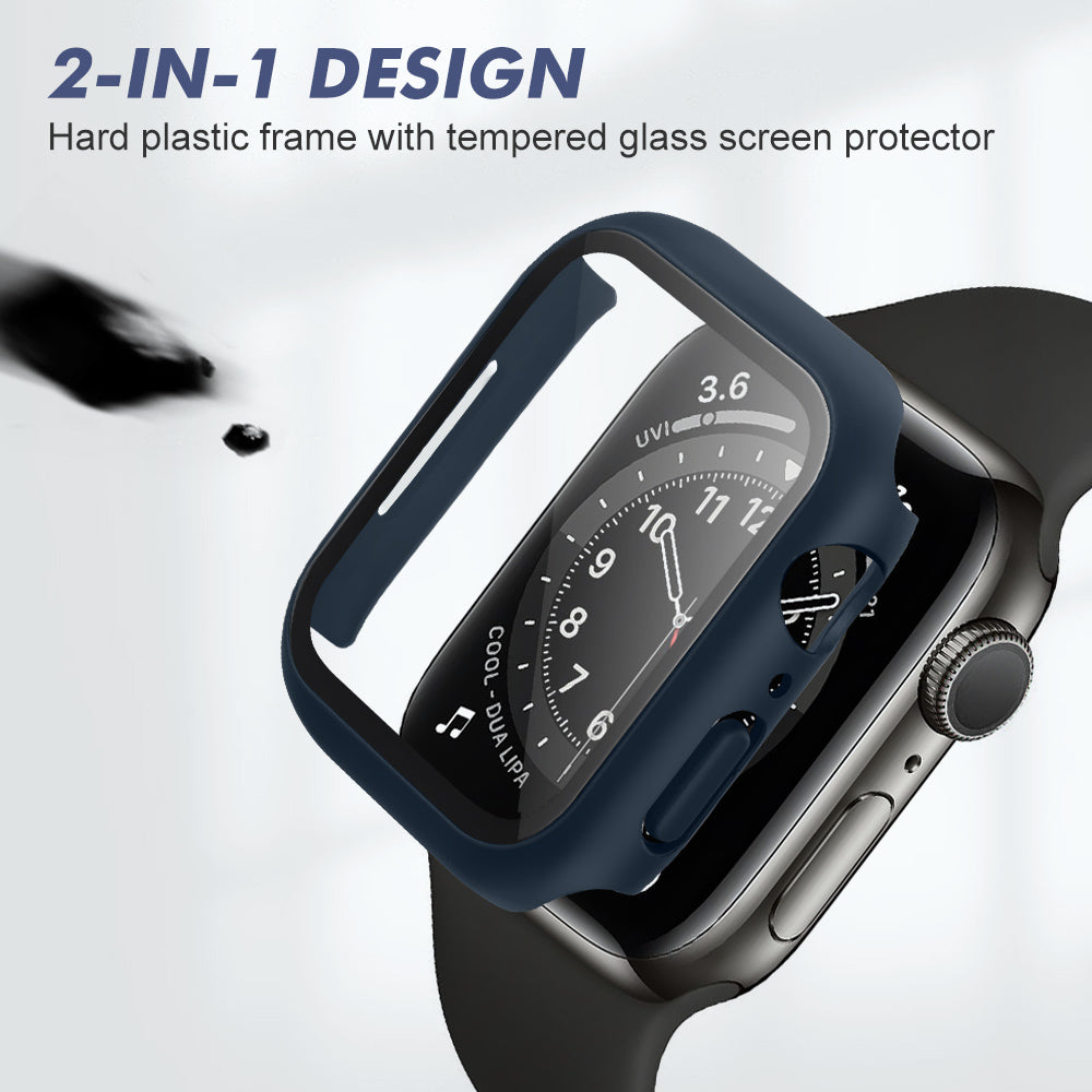Full Tempered Glass Hard Shell Bumper Case For Apple Watch - Eastlakes Electronics