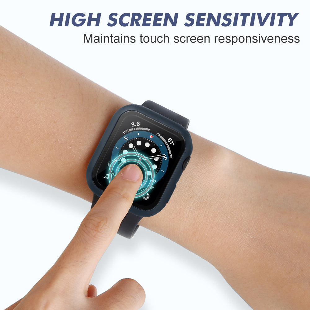 Full Tempered Glass Hard Shell Bumper Case For Apple Watch - Eastlakes Electronics