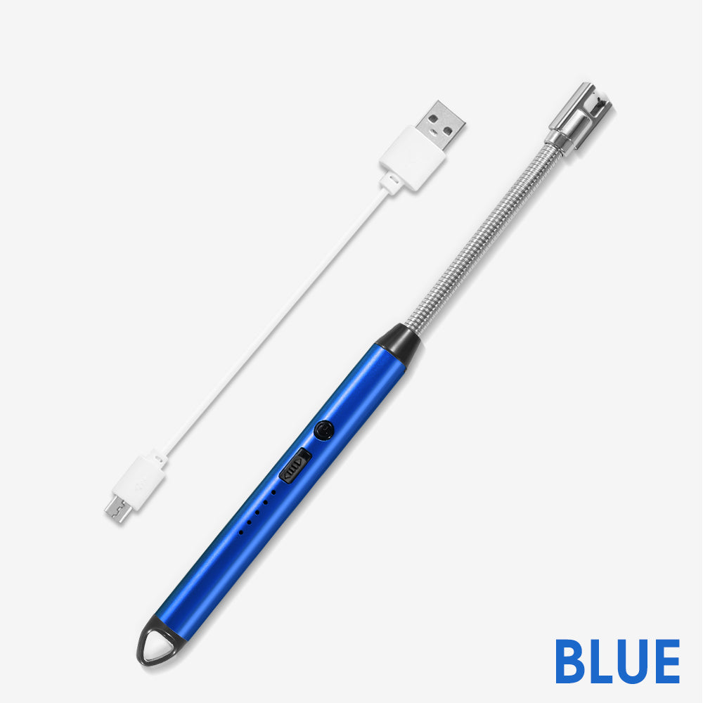 Flameless Bendy Rechargeable Windproof USB Electric ARC Lighter Candle BBQ Blue - Eastlakes Electronics